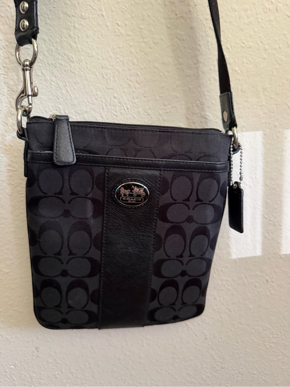 Coach Black Signature Crossbody Sling